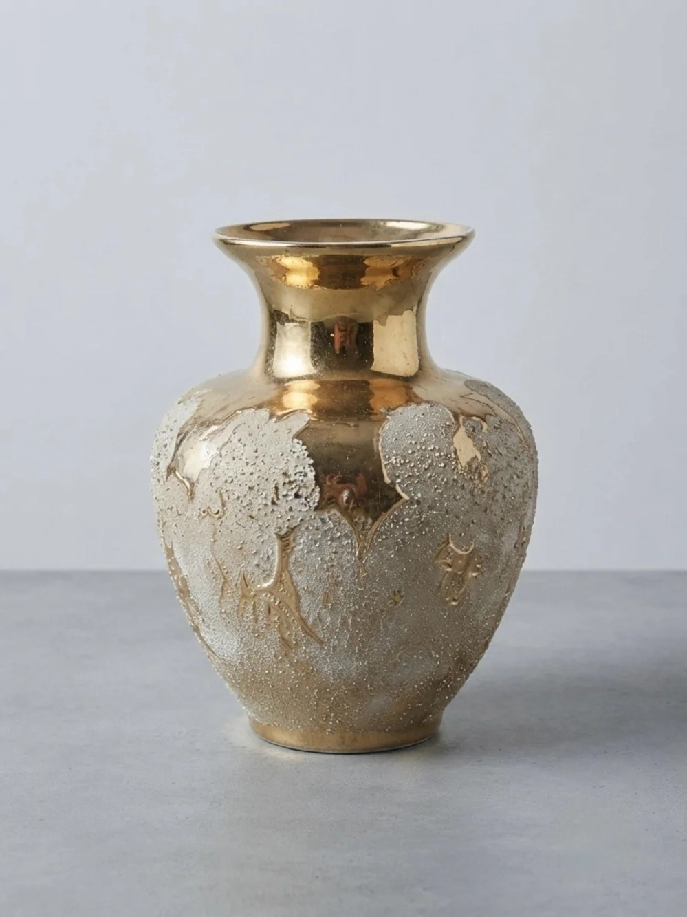 Luster Gold Textured Ceramic Vase - Home Accents